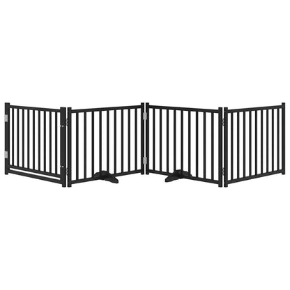 4-Tlg. Hundetor Mit Tür Faltbar 320 Cm Massivholz Tanne