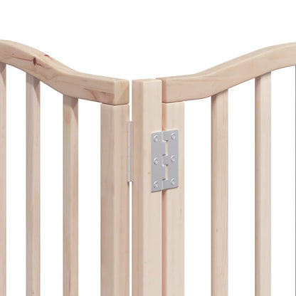 9-Tlg. Hundetor Mit Tür Faltbar 450 Cm Pappelholz