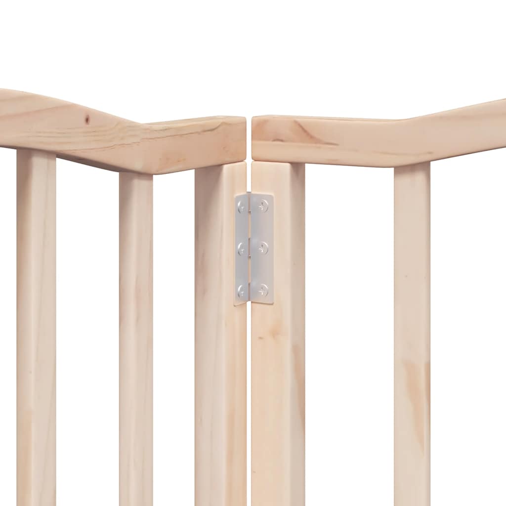 15-Tlg. Hundetor Mit Tür Faltbar 750 Cm Pappelholz