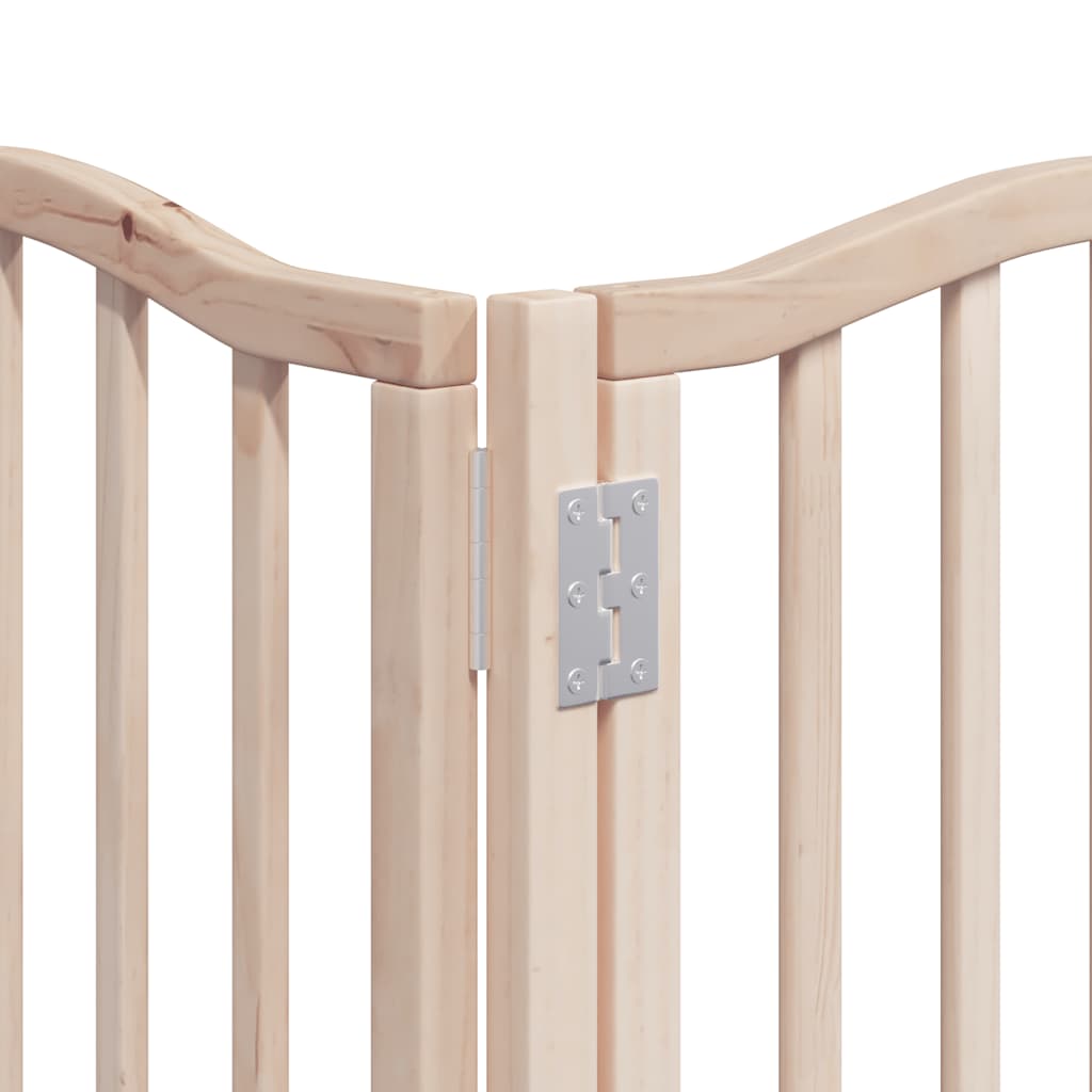 15-Tlg. Hundetor Mit Tür Faltbar 750 Cm Pappelholz