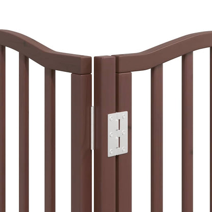 9-Tlg. Hundetor Mit Tür Faltbar 450 Cm Pappelholz