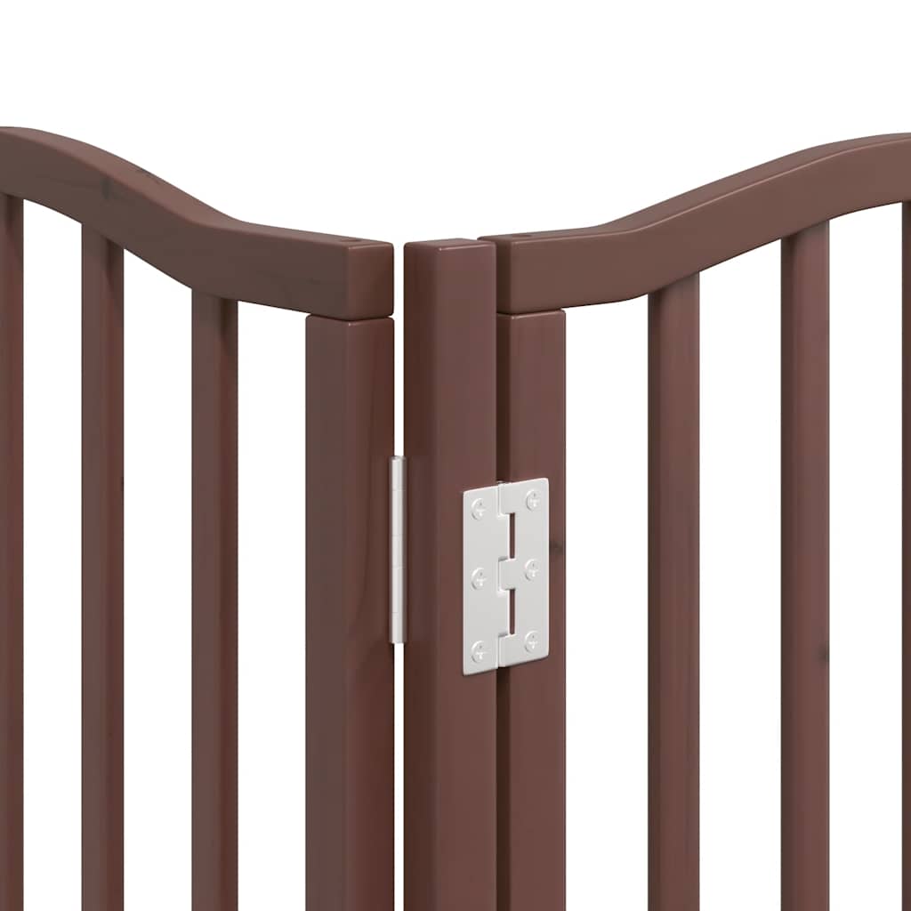 15-Tlg. Hundetor Mit Tür Faltbar 750 Cm Pappelholz