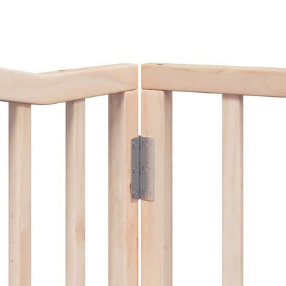 8-Tlg. Hundetor Mit Tür Faltbar 640 Cm Pappelholz