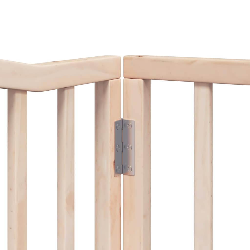 10-Tlg. Hundetor Mit Tür Faltbar 800 Cm Pappelholz