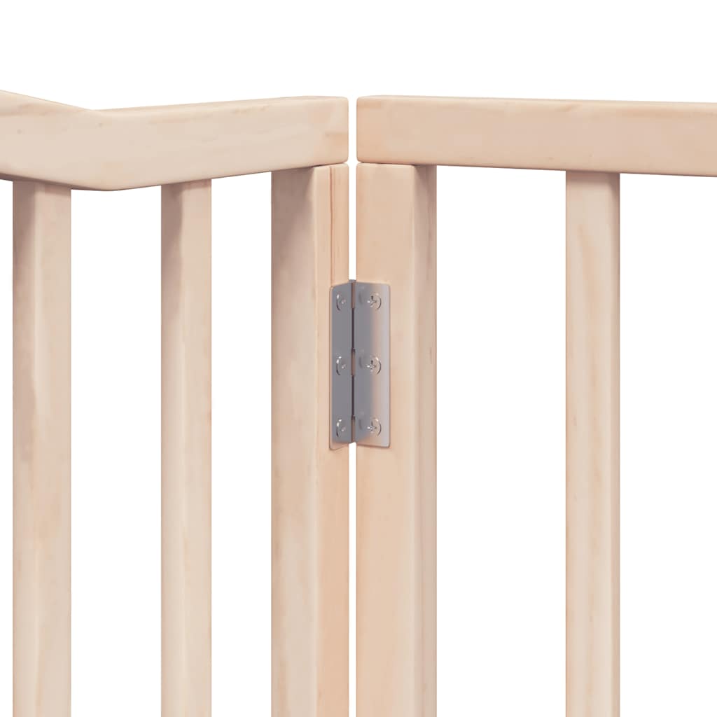 12-Tlg. Hundetor Mit Tür Faltbar 960 Cm Pappelholz