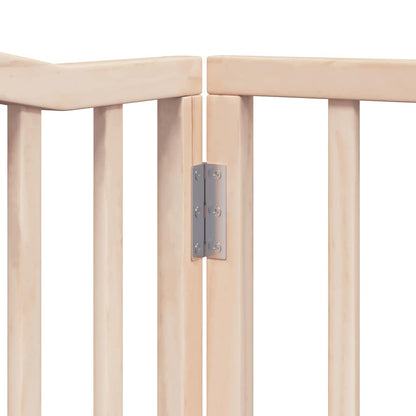 12-Tlg. Hundetor Mit Tür Faltbar 960 Cm Pappelholz