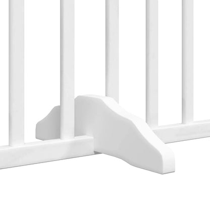 6-Tlg. Hundetor Mit Tür Faltbar 480 Cm Pappelholz