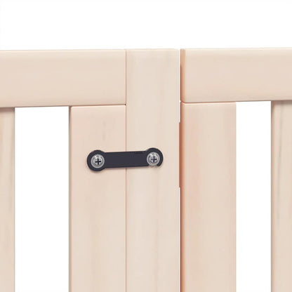 12-Tlg. Hundetor Mit Tür Faltbar 600 Cm Pappelholz