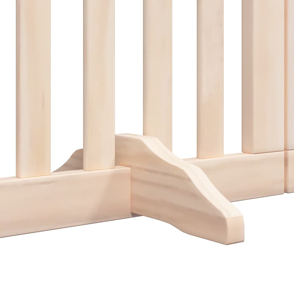 15-Tlg. Hundetor Mit Tür Faltbar 750 Cm Pappelholz