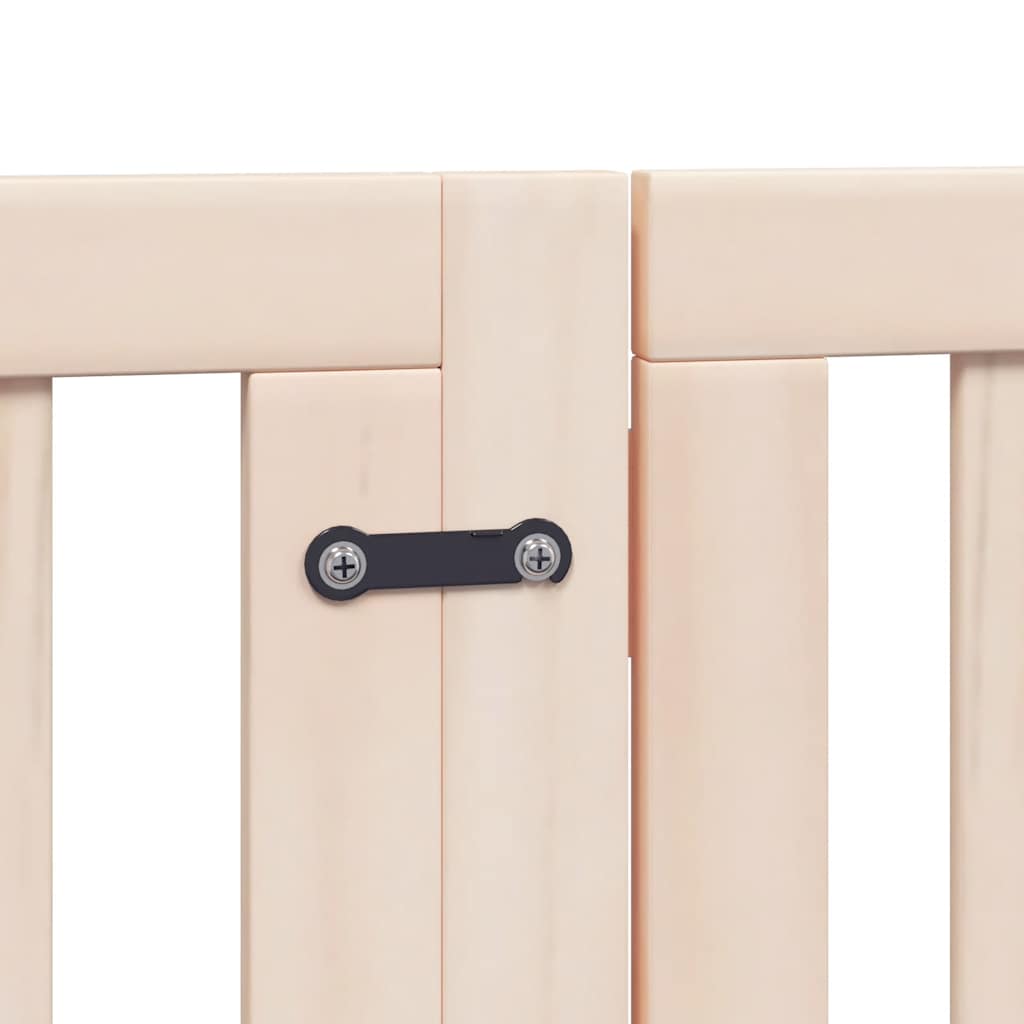 15-Tlg. Hundetor Mit Tür Faltbar 750 Cm Pappelholz