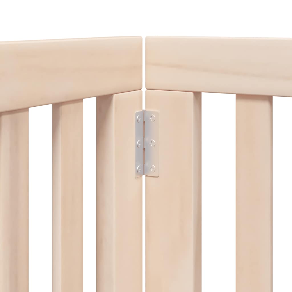 12-Tlg. Hundetor Mit Tür Faltbar 600 Cm Pappelholz