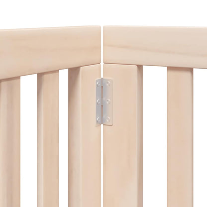 12-Tlg. Hundetor Mit Tür Faltbar 600 Cm Pappelholz