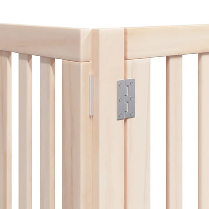 12-Tlg. Hundetor Mit Tür Faltbar 600 Cm Pappelholz