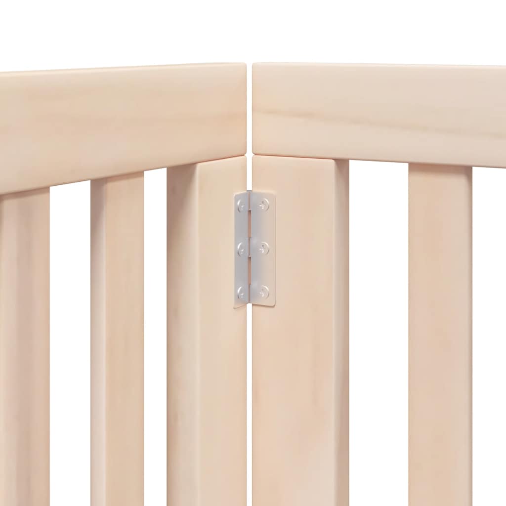 15-Tlg. Hundetor Mit Tür Faltbar 750 Cm Pappelholz