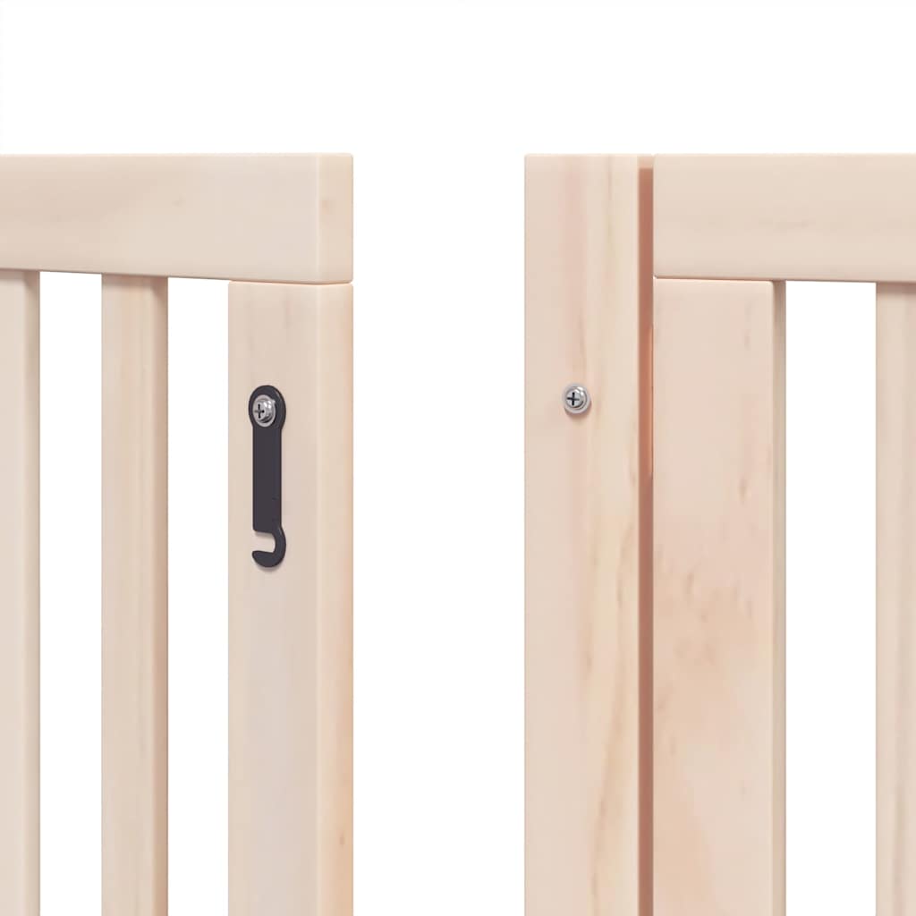 15-Tlg. Hundetor Mit Tür Faltbar 750 Cm Pappelholz