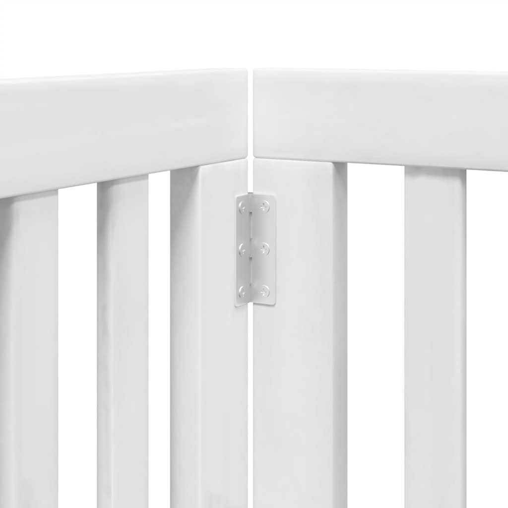 9-Tlg. Hundetor Mit Tür Faltbar 450 Cm Pappelholz