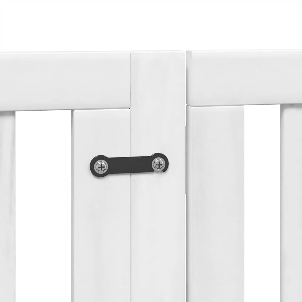 12-Tlg. Hundetor Mit Tür Faltbar 600 Cm Pappelholz