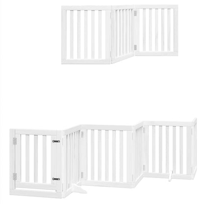 15-Tlg. Hundetor Mit Tür Faltbar 750 Cm Pappelholz