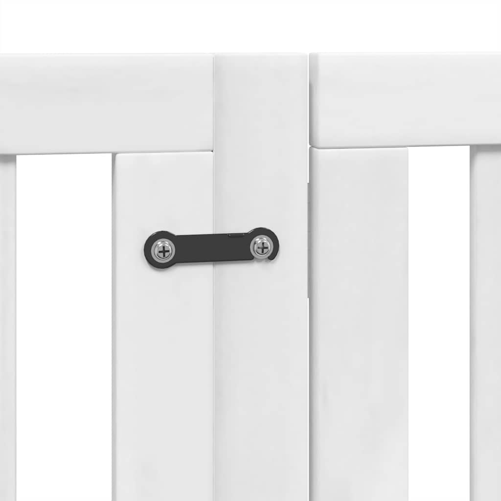 12-Tlg. Hundetor Mit Tür Faltbar 600 Cm Pappelholz