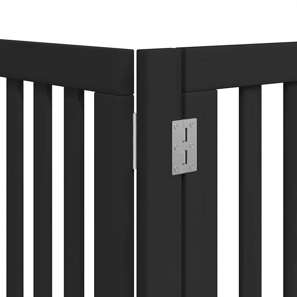 9-Tlg. Hundetor Mit Tür Faltbar 450 Cm Pappelholz