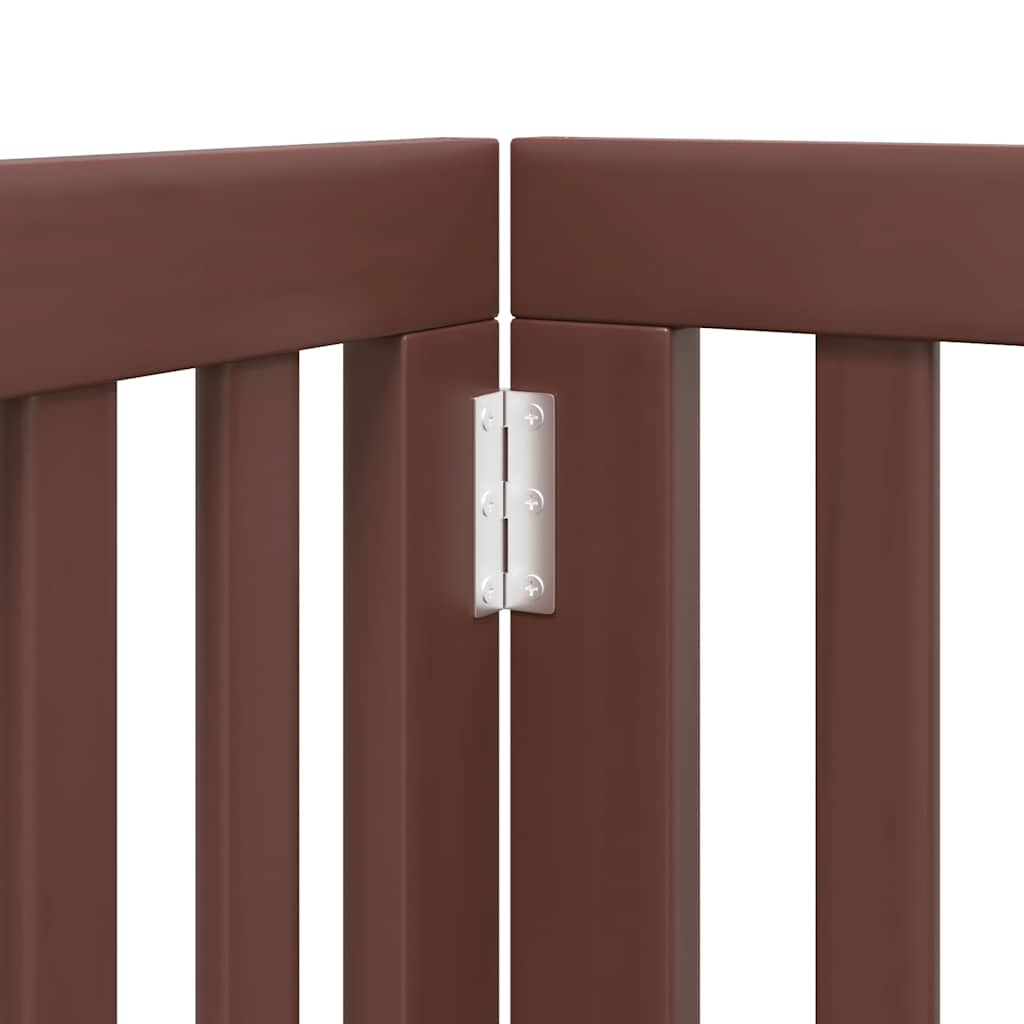 9-Tlg. Hundetor Mit Tür Faltbar 450 Cm Pappelholz