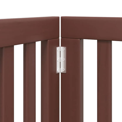 9-Tlg. Hundetor Mit Tür Faltbar 450 Cm Pappelholz