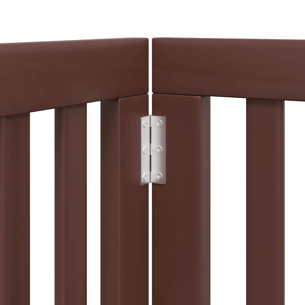 9-Tlg. Hundetor Mit Tür Faltbar 450 Cm Pappelholz