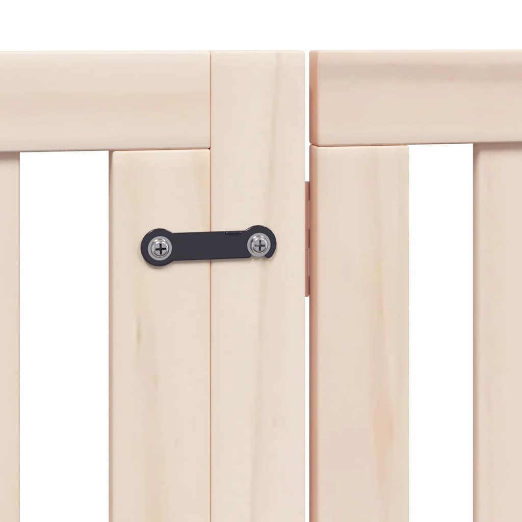 6-Tlg. Hundetor Mit Tür Faltbar 480 Cm Pappelholz