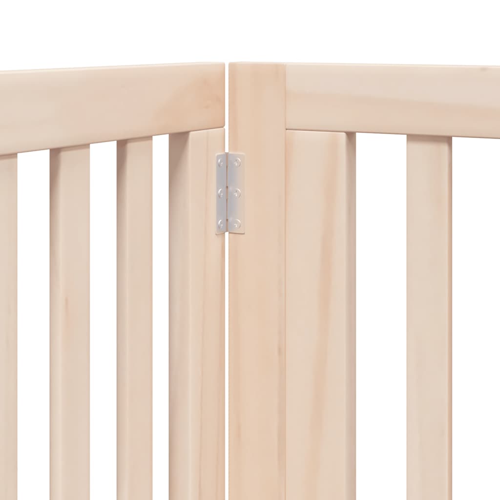 6-Tlg. Hundetor Mit Tür Faltbar 480 Cm Pappelholz