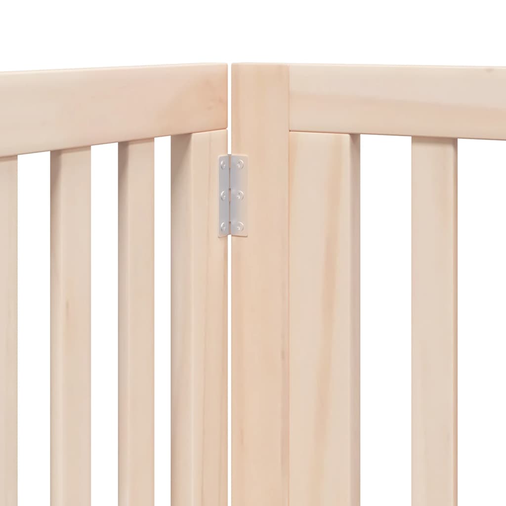 12-Tlg. Hundetor Mit Tür Faltbar 960 Cm Pappelholz