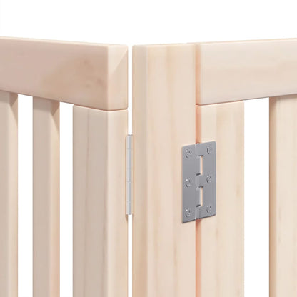 12-Tlg. Hundetor Mit Tür Faltbar 960 Cm Pappelholz