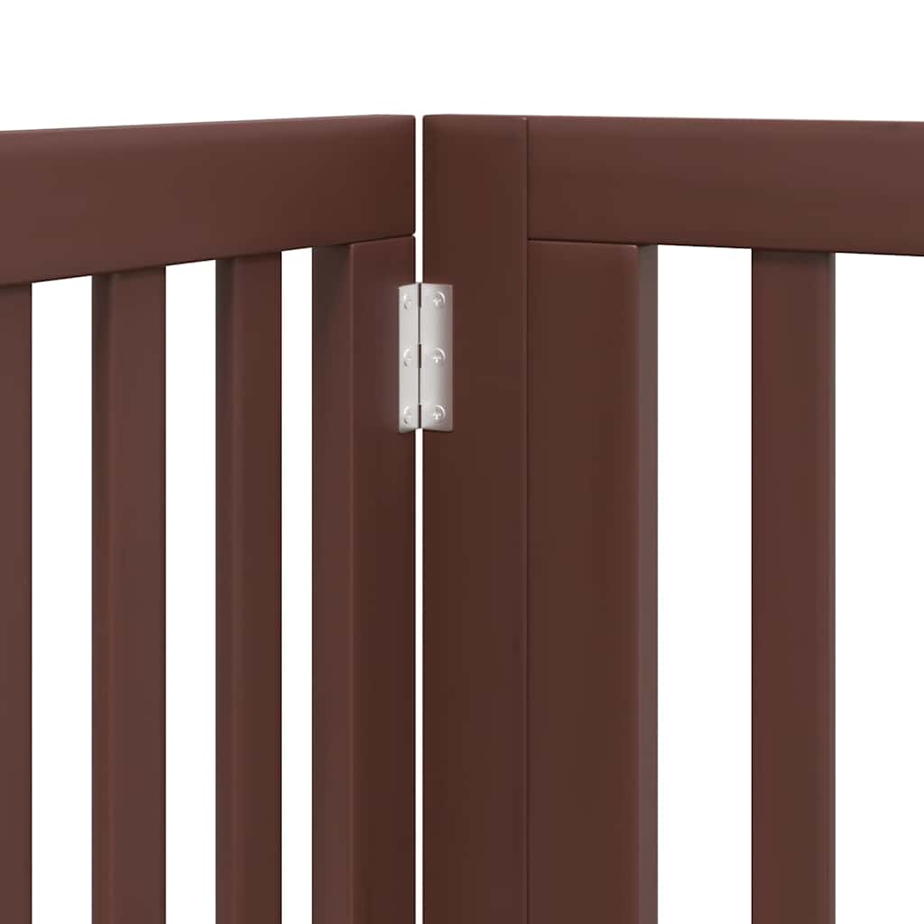 6-Tlg. Hundetor Mit Tür Faltbar 480 Cm Pappelholz