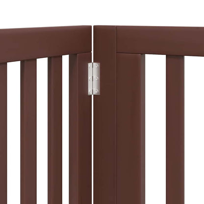 6-Tlg. Hundetor Mit Tür Faltbar 480 Cm Pappelholz