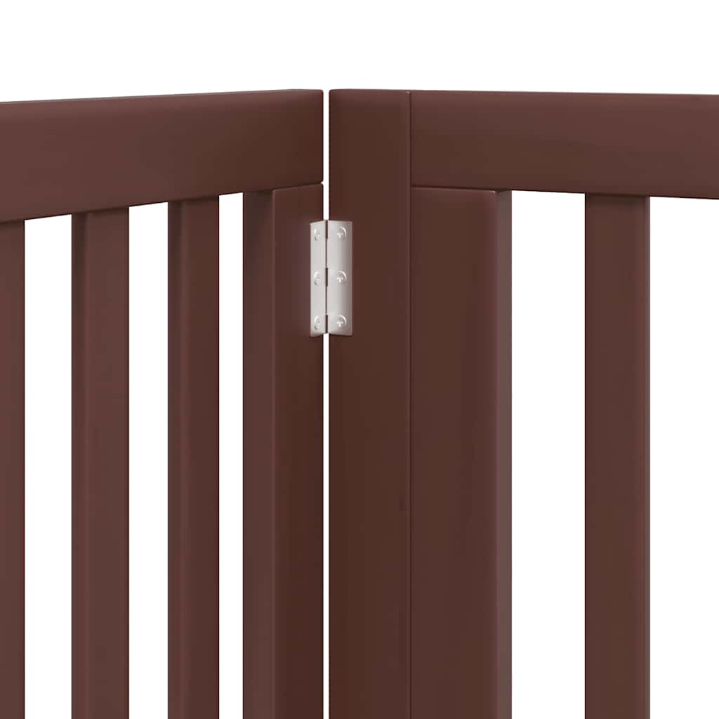 8-Tlg. Hundetor Mit Tür Faltbar 640 Cm Pappelholz