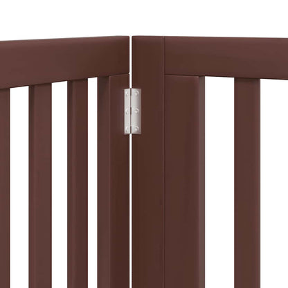 12-Tlg. Hundetor Mit Tür Faltbar 960 Cm Pappelholz