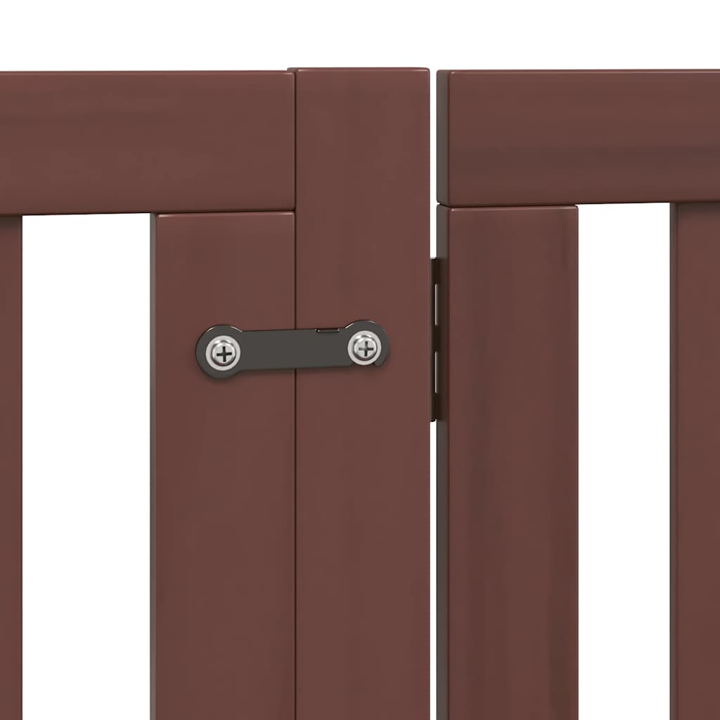 10-Tlg. Hundetor Mit Tür Faltbar 800 Cm Pappelholz