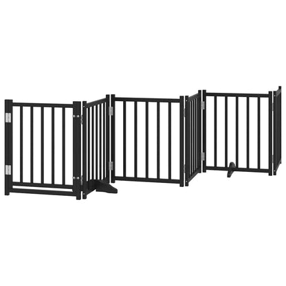 9-Tlg. Hundetor Mit Tür Faltbar 450 Cm Pappelholz