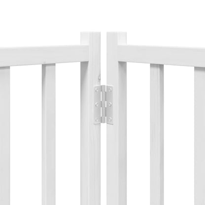 6-Tlg. Hundetor Mit Tür Faltbar 480 Cm Pappelholz