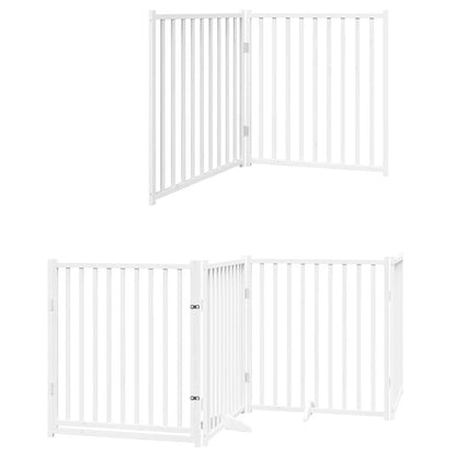 10-Tlg. Hundetor Mit Tür Faltbar 800 Cm Pappelholz