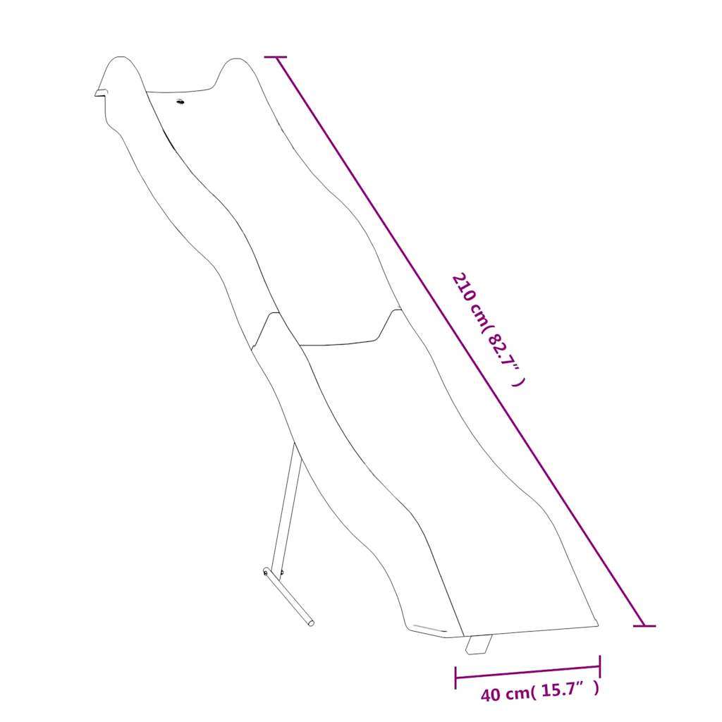 Kinderrutsche Blau 210X40 Cm Polypropylen