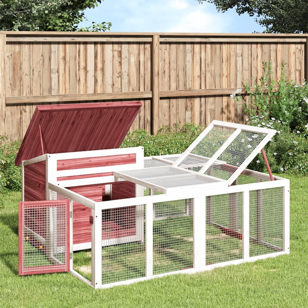 Kaninchenstall 144X123X67,5 Cm Massivholz Kiefer