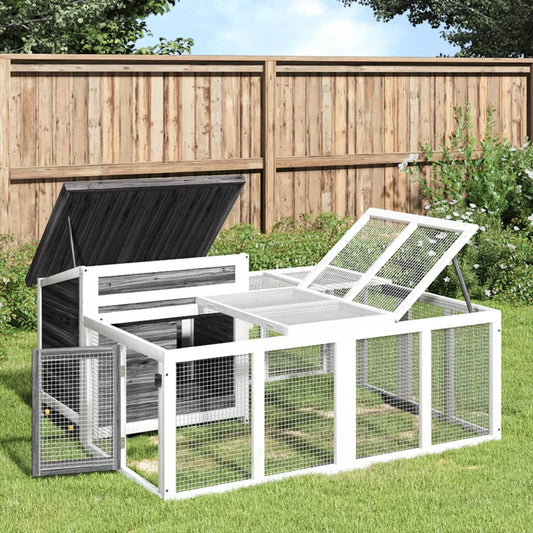 Kaninchenstall 144X123X67,5 Cm Massivholz Kiefer