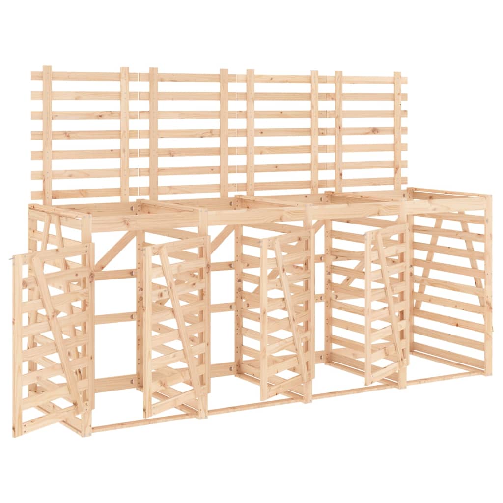 Mülltonnenbox Für 4 Tonnen Massivholz Kiefer