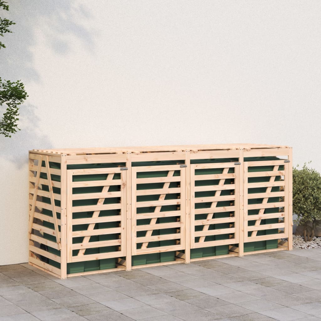 Mülltonnenbox Für 4 Tonnen Massivholz Kiefer