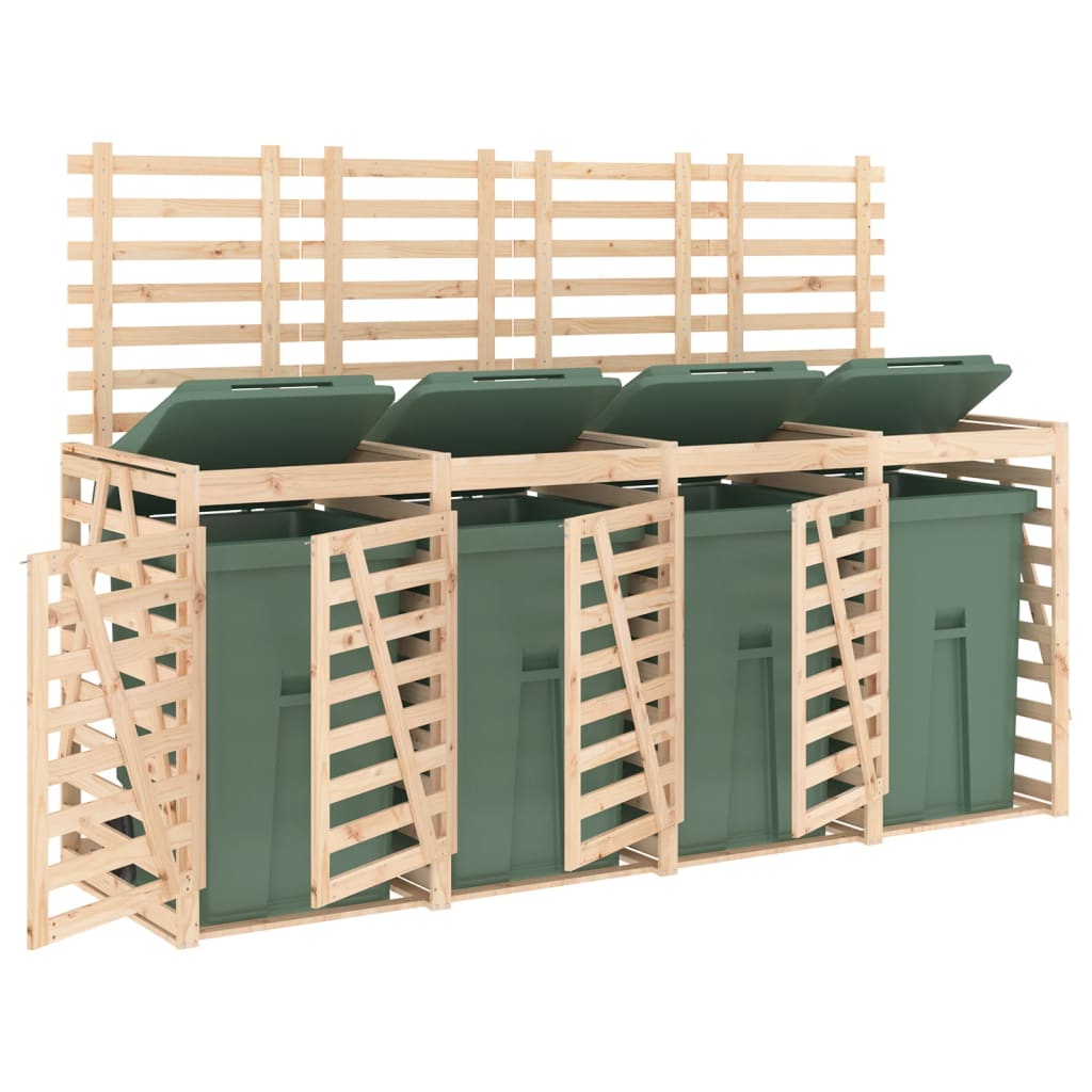 Mülltonnenbox Für 4 Tonnen Massivholz Kiefer