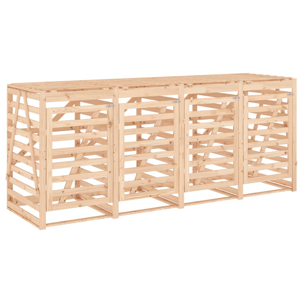 Mülltonnenbox Für 4 Tonnen Massivholz Kiefer