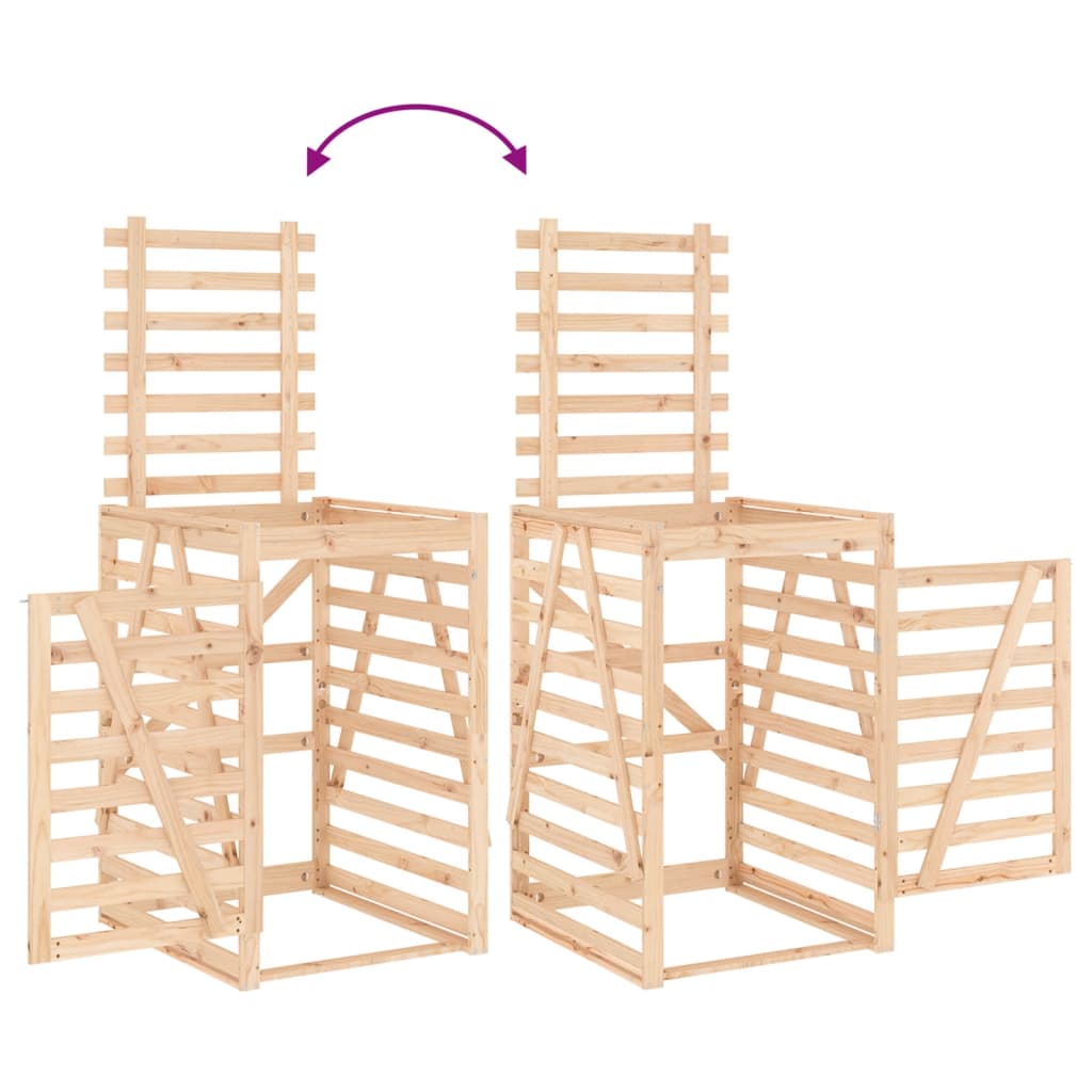 Mülltonnenbox Für 4 Tonnen Massivholz Kiefer