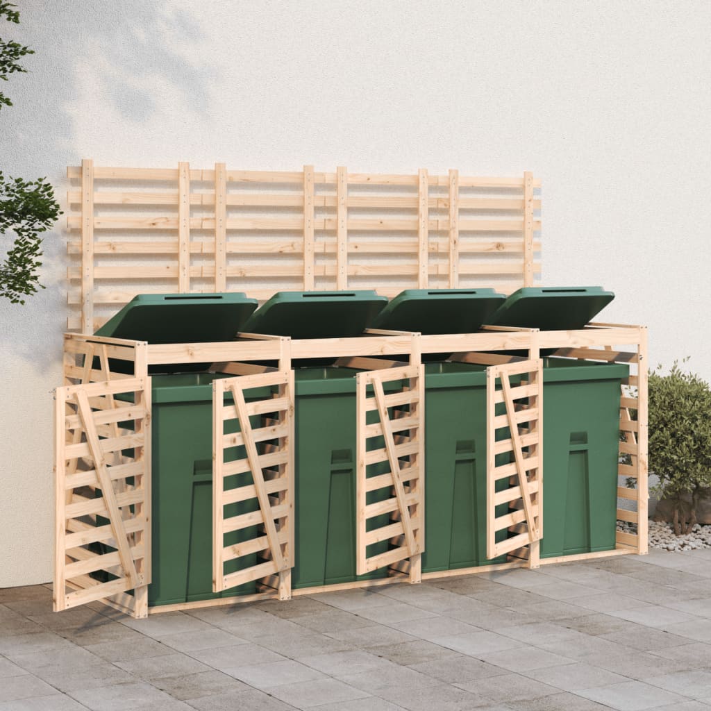 Mülltonnenbox Für 4 Tonnen Massivholz Kiefer