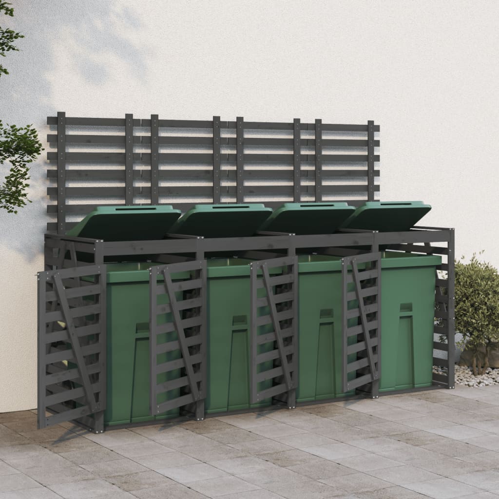 Mülltonnenbox Für 4 Tonnen Massivholz Kiefer