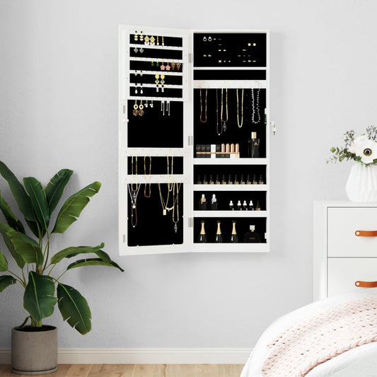 Schmuckschrank Mit Spiegel Wandmontage 37,5X10X106 Cm